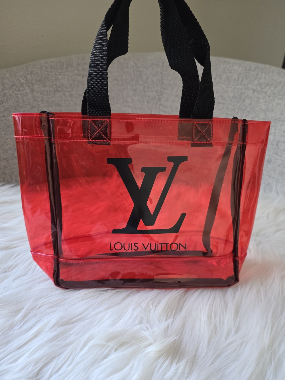 Red Transparent Tote Bag - Picture 4 of 11